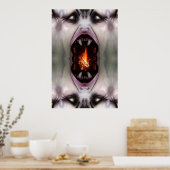 Monster in de open haard poster (Keuken)