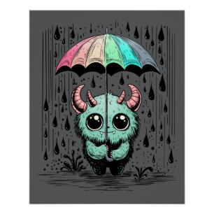 Monster in de regen perfect poster