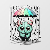 Monster in de regen raamsticker (Vel)