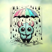 Monster in de regen raamsticker (Vel 3)