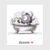 Monster in een bubbelbad sticker (Vel)