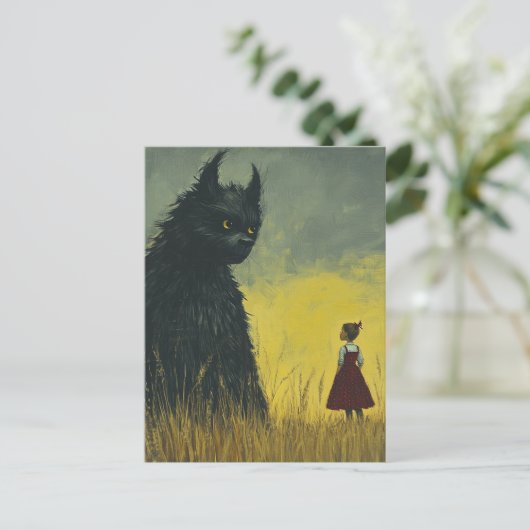 Monster in een tarweveld briefkaart (Staand voorkant)