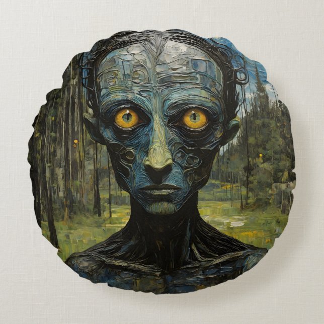 Monster in het bos rond kussen (Voorkant)