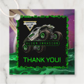 Monster Jam - Alien Invasion Verjaardag Bedankjes Labels (Voorkant)