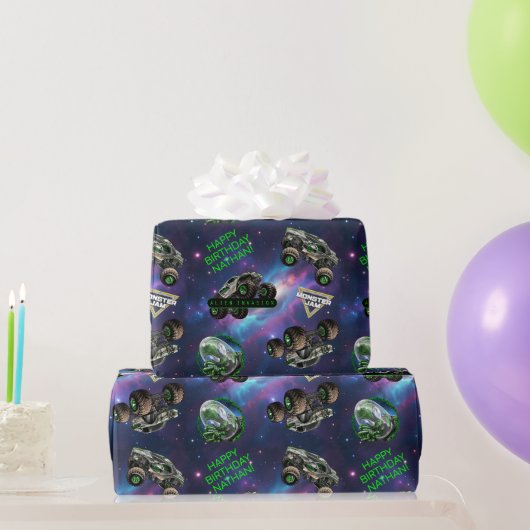 Monster Jam - Alien Invasion Verjaardag Cadeaupapier (Feestgeschenken)
