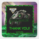 Monster Jam - Alien Invasion Verjaardag Vierkante Sticker (Voorkant)