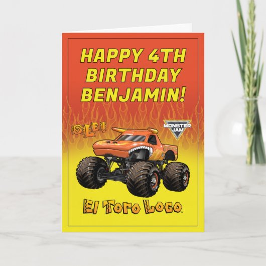 Monster Jam - El Toro Loco Verjaardag Kaart (Voorkant)