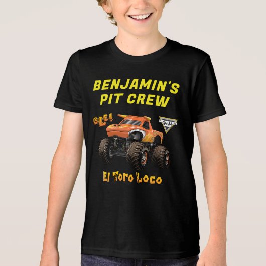 Monster Jam - El Toro Loco Verjaardag Pit Crew Tri-Blend Shirt (Voorkant)