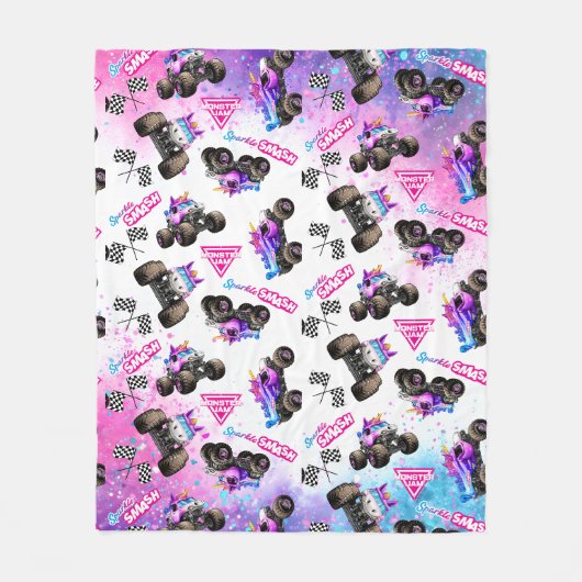 Monster Jam Glitter Smash Fleece Deken (Voorkant)