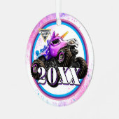 Monster Jam Glitter Smash Metalen Ornament (Voorkant links)