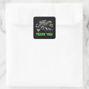 Monster Jam Grave Digger Dank je wel Vierkante Sticker