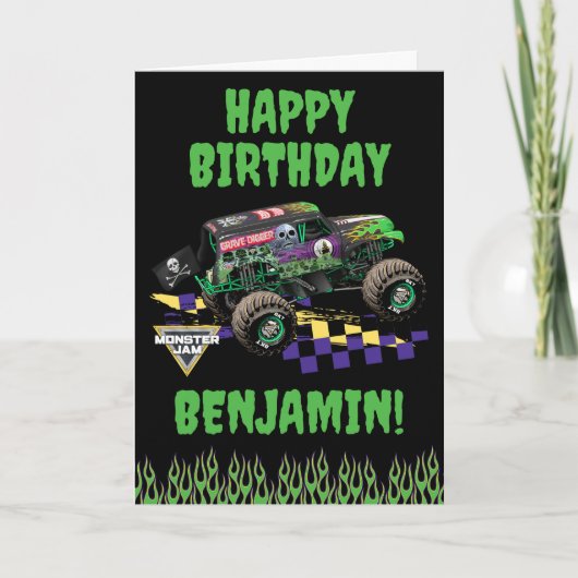 Monster Jam Grave Digger Gefeliciteerd Verjaardag Kaart (Voorkant)