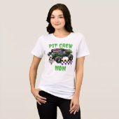 Monster Jam Grave Digger Pit Crew Moeder Tri-Blend Shirt (Voorkant volledig)