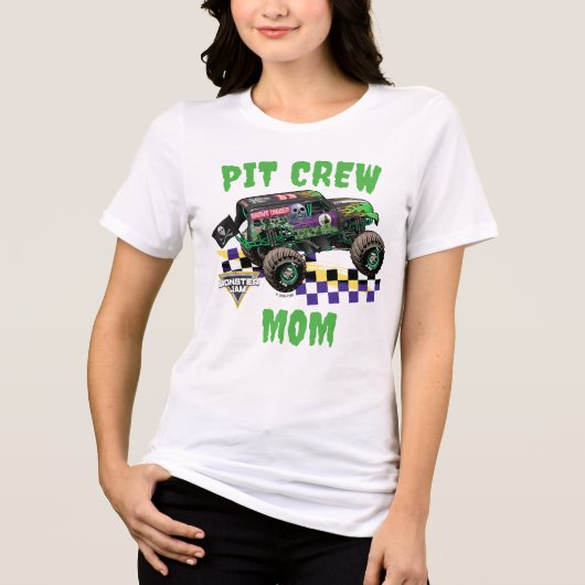 Monster Jam Grave Digger Pit Crew Moeder Tri-Blend Shirt (Voorkant)