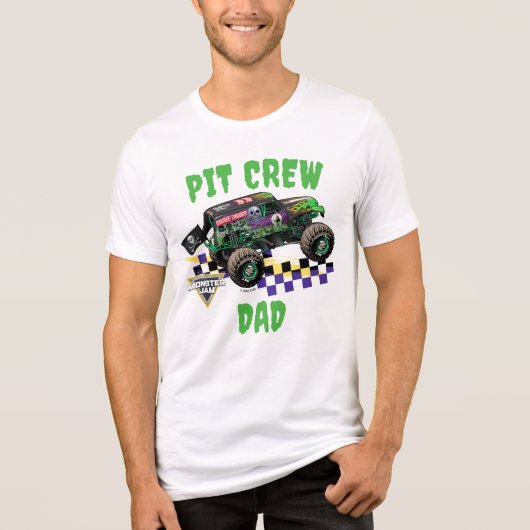 Monster Jam Grave Digger Pit Crew Papa Tri-Blend Shirt (Voorkant)