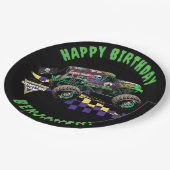 Monster Jam Grave Digger Verjaardag Papieren Bordje (Gekanteld)