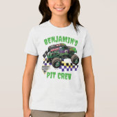 Monster Jam Grave Digger Verjaardag Pit Crew Tri-Blend Shirt (Voorkant)