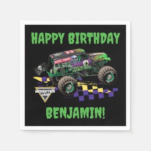 Monster Jam Grave Digger Verjaardag Servet (Voorkant)