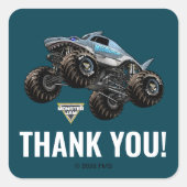 Monster Jam Megalodon Bedankt Vierkante Sticker (Voorkant)