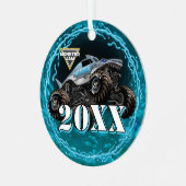 Monster Jam Megalodon Metalen Ornament (Voorkant links)