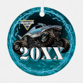 Monster Jam Megalodon Metalen Ornament (Voorkant)