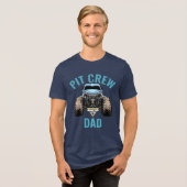Monster Jam Megalodon Pit Crew Vader Verjaardag Tri-Blend Shirt (Voorkant volledig)
