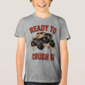 Monster Jam - Monster Mutt Klaar om Verjaardag te Tri-Blend Shirt (Voorkant)