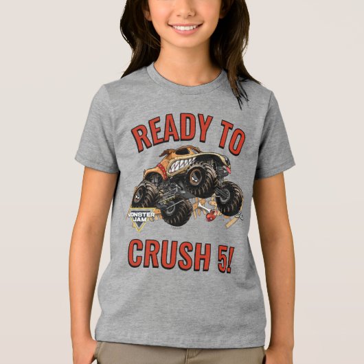 Monster Jam - Monster Mutt Klaar om Verjaardag te Tri-Blend Shirt (Voorkant)