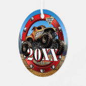 Monster Jam Monster Mutt Metalen Ornament (Voorkant links)