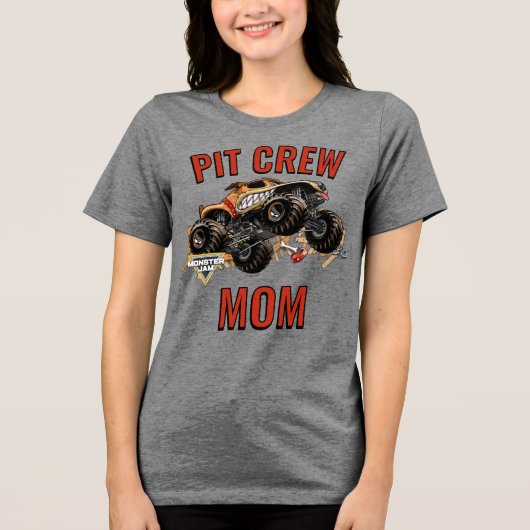 Monster Jam - Monster Mutt Pit Crew Moeder Tri-Blend Shirt (Voorkant)