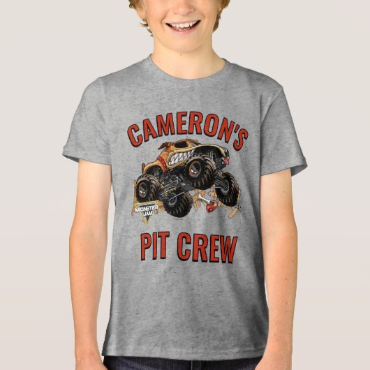 Monster Jam - Monster Mutt Verjaardag Pit Crew Tri-Blend Shirt (Voorkant)