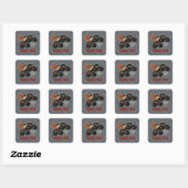 Monster Jam - Monster Mutt Verjaardag Vierkante Sticker (Vel)