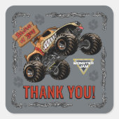 Monster Jam - Monster Mutt Verjaardag Vierkante Sticker (Voorkant)