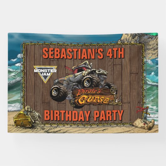 Monster Jam - Pirate's Curse Verjaardag Spandoek (Horizontaal)