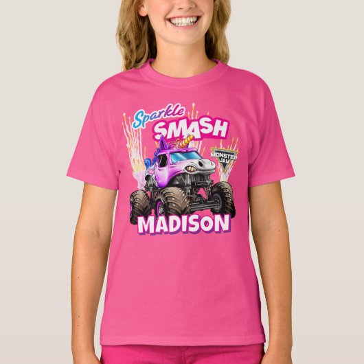 Monster Jam Sparkle Smash - Gepersonaliseerd T-shirt (Voorkant)