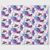 Monster Jam - Sparkle Smash Verjaardag Cadeaupapier (Vlak)