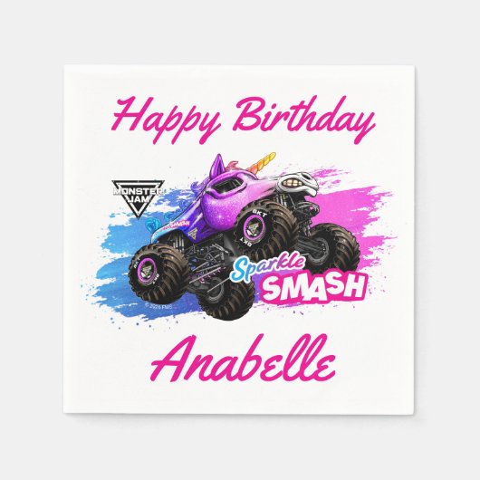 Monster Jam - Sparkle Smash Verjaardag Servet (Voorkant)