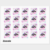 Monster Jam - Sparkle Smash Verjaardag Vierkante Sticker (Vel)