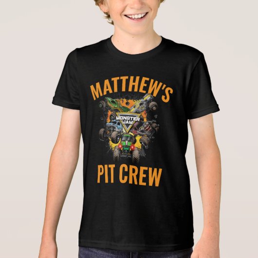 Monster Jam Trucks Pit Crew Tri-Blend Shirt (Voorkant)