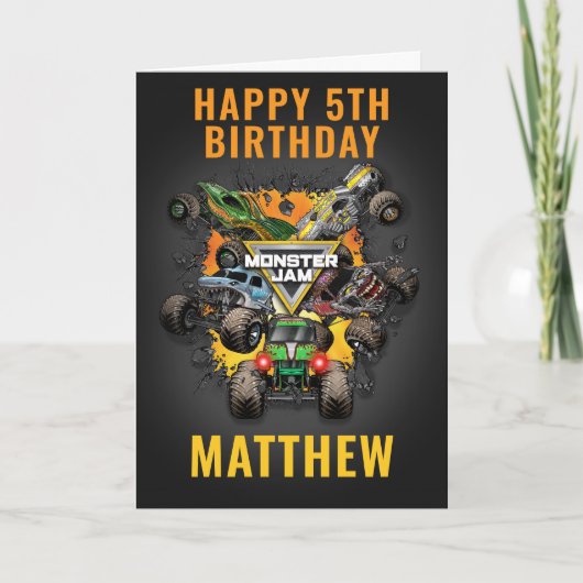 Monster Jam Trucks Verjaardag Kaart (Voorkant)
