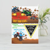 Monster Jam verjaardagsuitnodiging Kaart (Staand voorkant)