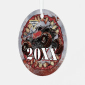 Monster Jam Zombie Metalen Ornament (Voorkant links)