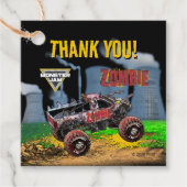 Monster Jam - Zombie Verjaardag Bedankjes Labels (Voorkant)