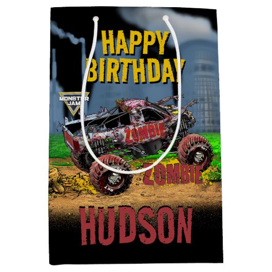 Monster Jam - Zombie Verjaardag Medium Cadeauzakje (Voorkant)