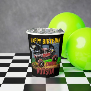Monster Jam - Zombie Verjaardag Papieren Bekers