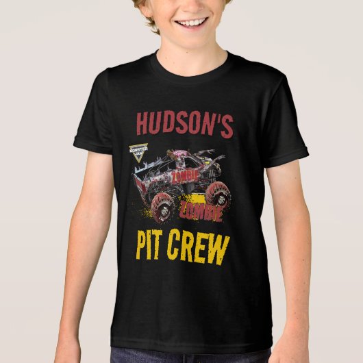 Monster Jam - Zombie Verjaardag Pit Crew Tri-Blend Shirt (Voorkant)