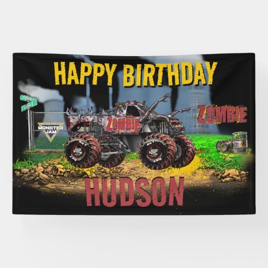 Monster Jam - Zombie Verjaardag Spandoek (Horizontaal)