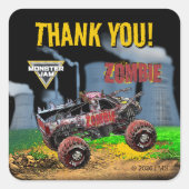 Monster Jam - Zombie Verjaardag Vierkante Sticker (Voorkant)