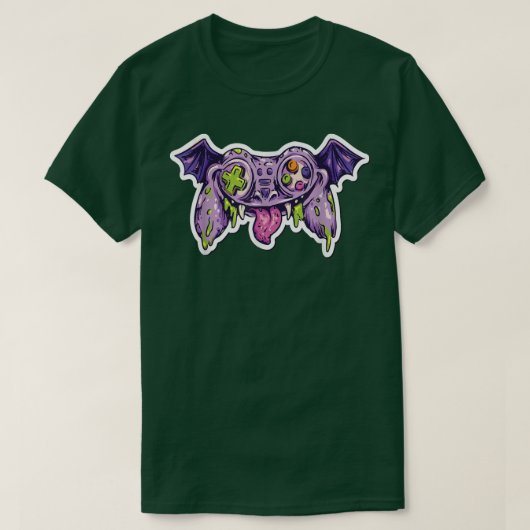 Monster Joystick I Controller Halloween Gamer Horr T-shirt (Design voorkant)