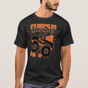 Monster k Pumpkin Smasher Funny Halloween backgrou T-shirt